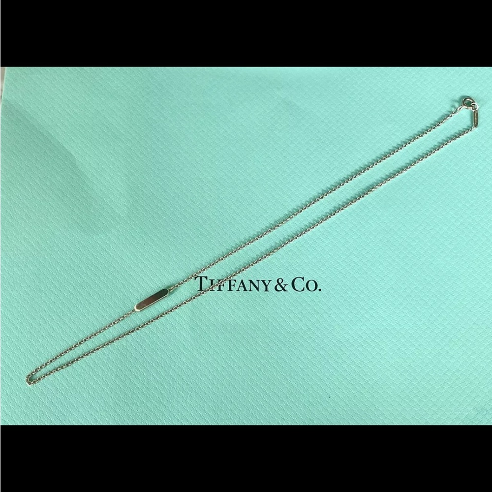 Tiffany & Co. Sterling Silver 925 Side Bar Necklace Choker 16 Inches